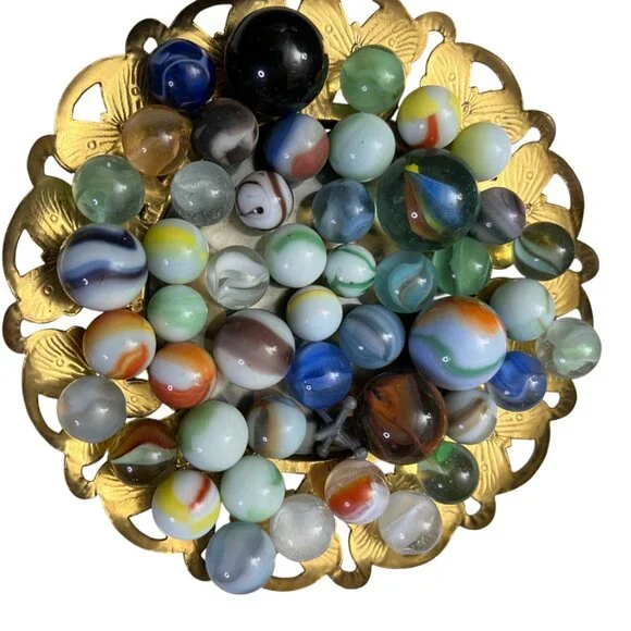 marbles vintage lot assortment of different types and colors 200 marble Pieces - Picture 6 of 15